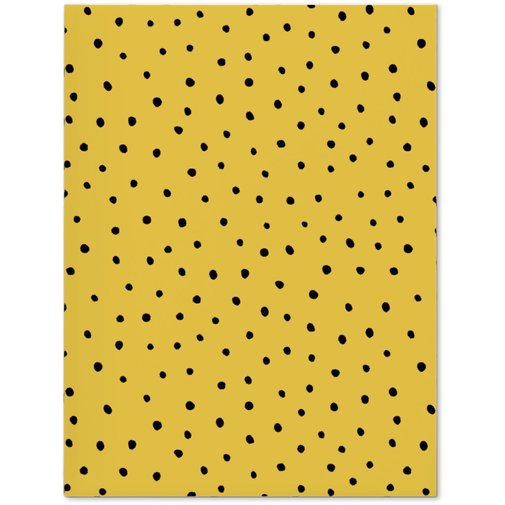 Minimal Dots - Abstract Rain Drops - Black and Yellow Journal, Yellow