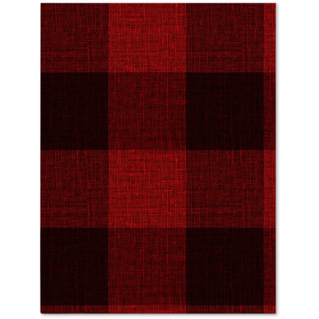 Linen Look Gingham Lumberjack - Red, Black Journal, Red