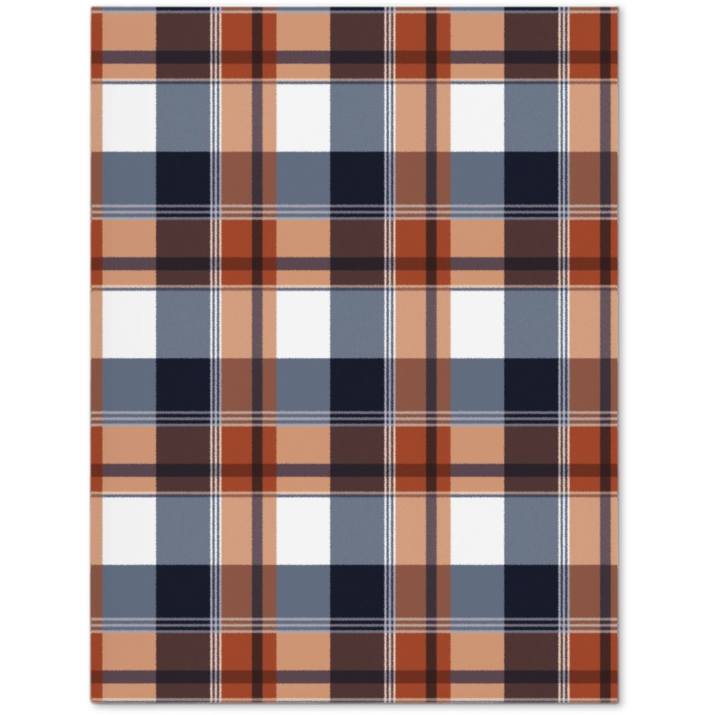 Navy & Orange Plaid Journal, Multicolor