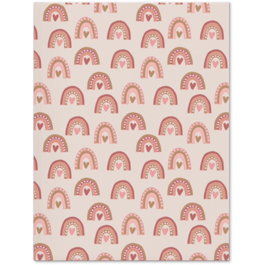 Hearts and Rainbows - Pink Journal, Pink, Bright Pink