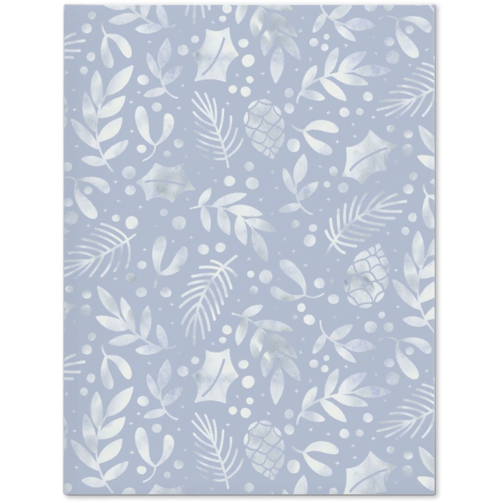 Frozen Winter Florals - Silver Journal, Blue