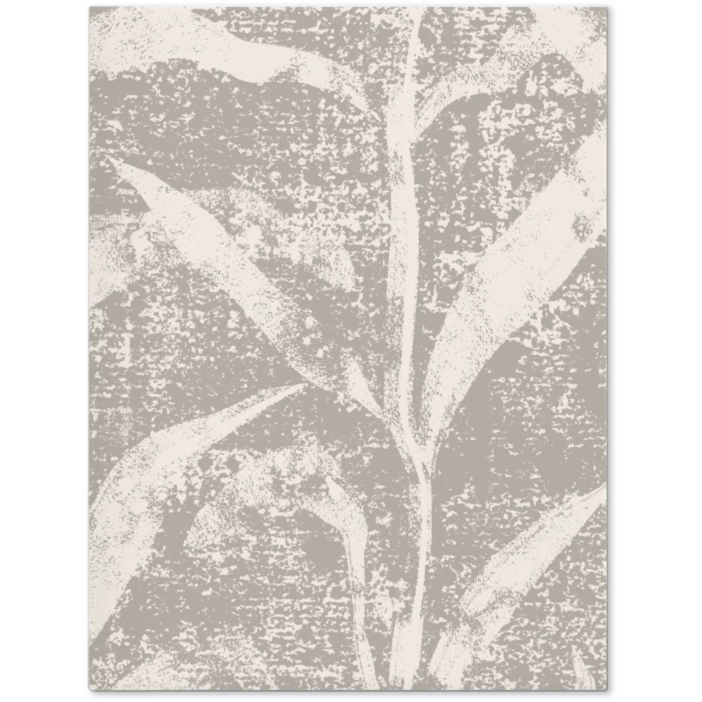 Grass Cloth With Leaves - Gray and Cream Journal, Beige, Pearl