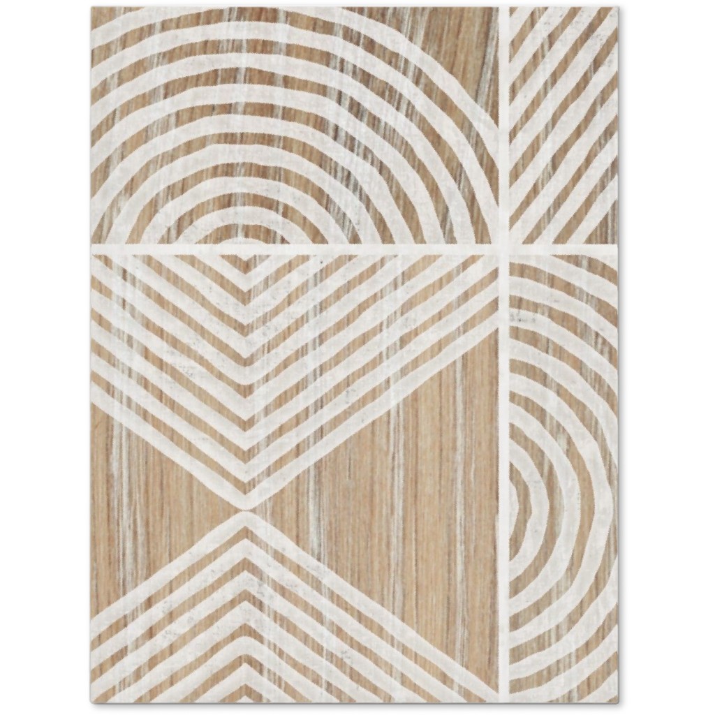 Boho Tribal Woodcut Geometric Shapes Journal, Beige