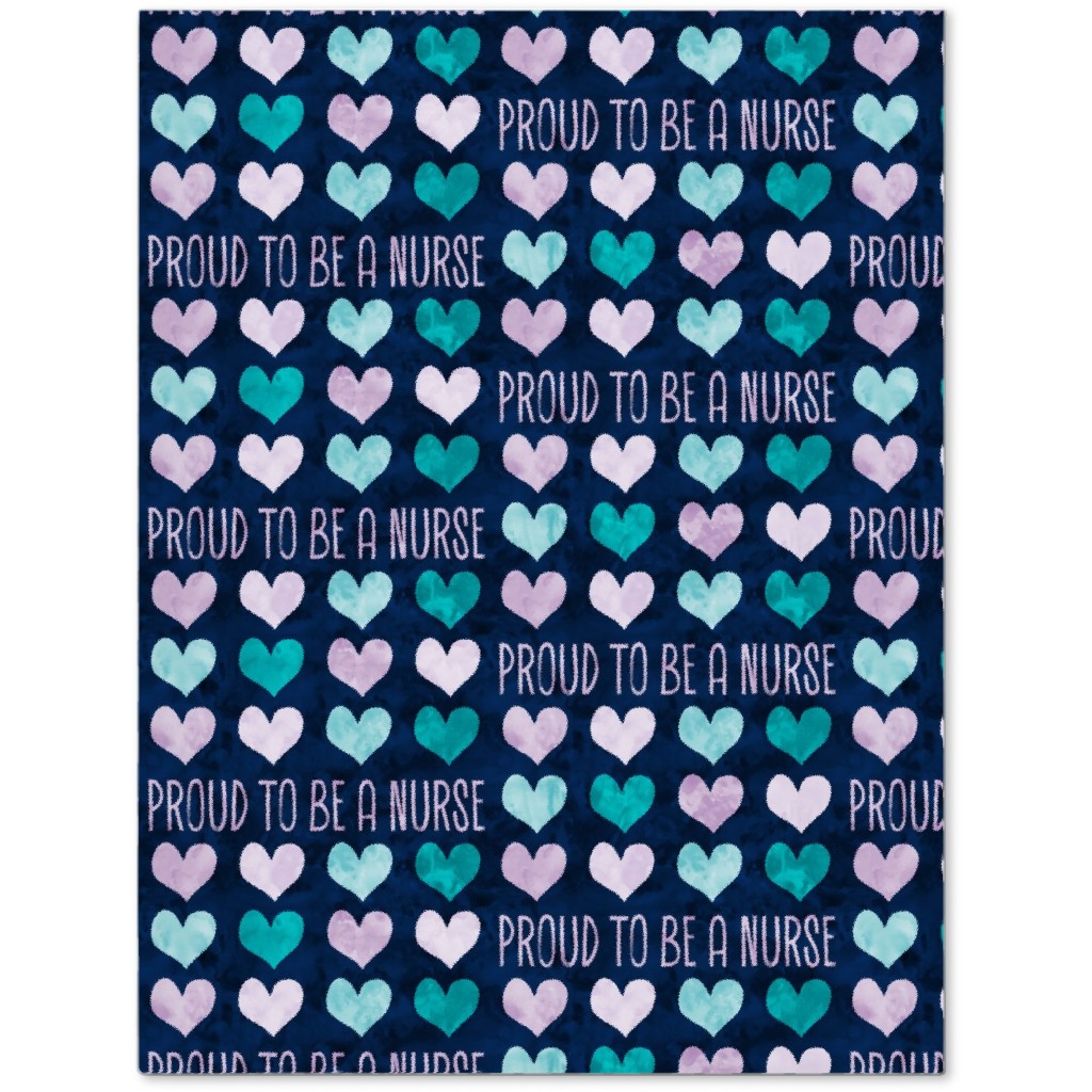 Proud To Be a Nurse - Purple/Teal on Navy Journal, Blue
