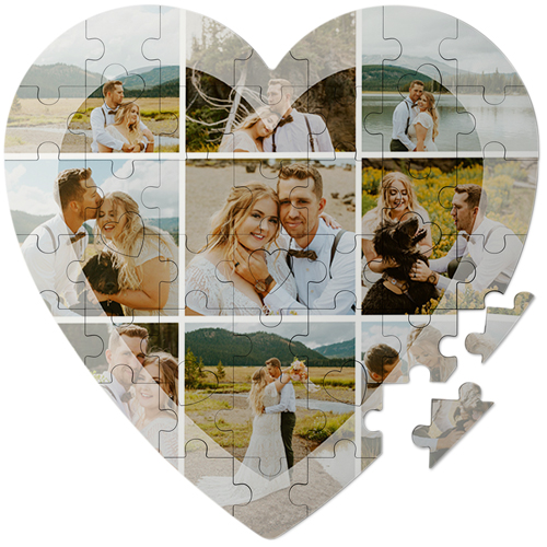 Heart Overlay Keepsake Puzzle, Heart, Keepsake, White