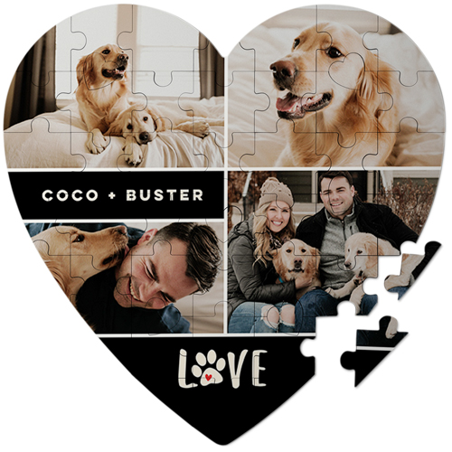 Fur Baby Love Keepsake Puzzle, Heart, Keepsake, Black, black