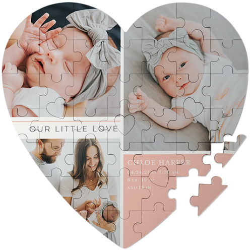 Our Little Love Keepsake Puzzle, Heart, Keepsake, Pink, priscilla