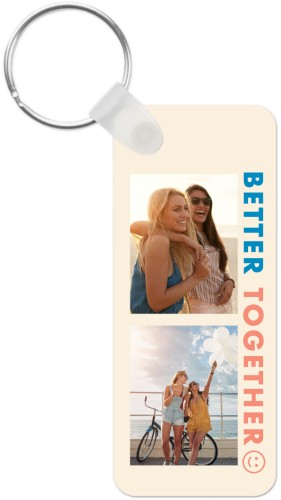 Better Together Key Ring, Rect, Beige