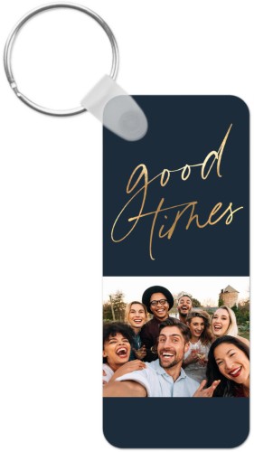 Scripted Good Times Key Ring, Rect, Black