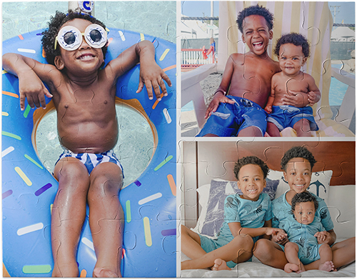 Gallery of Three Kids Puzzle, Thick Puzzle Board, 30 pieces, Rectangle, Kids Puzzle, Multicolor, multi