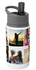 Simple Collage Stainless Steel Water Bottle with Straw by Shutterfly