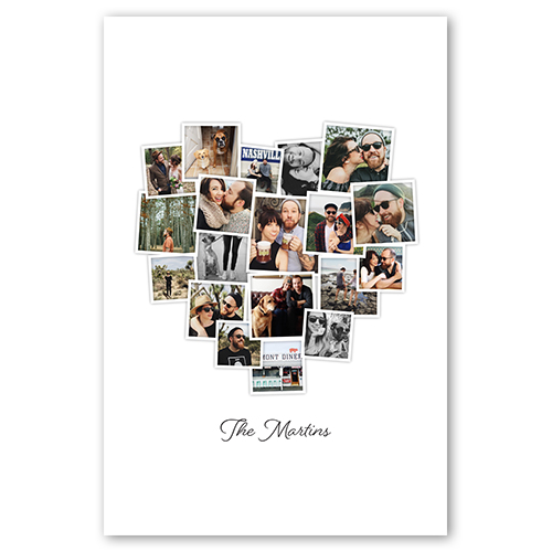 Tilted Heart Collage Portrait, -20x30-White