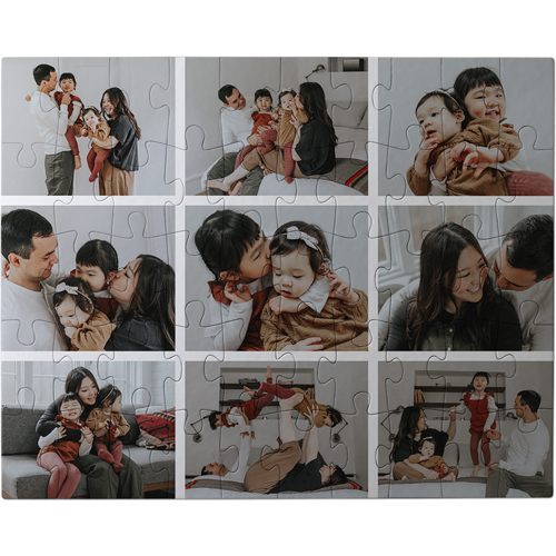 Grid Gallery of Nine Large Piece Puzzle, Puzzle Board, 50 large pieces, Rectangle, Large Piece Puzzle, Multicolor, multi