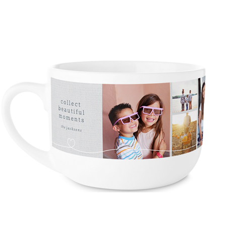 Collect Moments Heart Swirl Latte Mug, White, , 25oz, Gray, slate