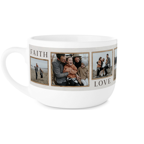 Rustic Frames Faith Love Family Latte Mug, White,  , 25oz, Gray