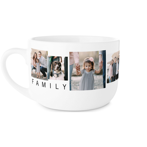 Simple Overlap Family Latte Mug, White,  , 25oz, White