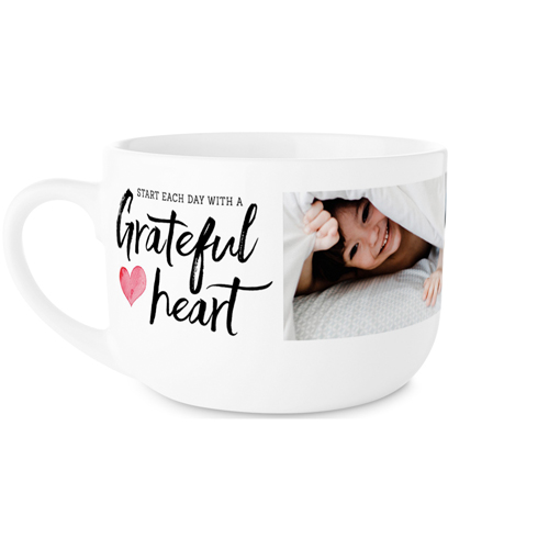 Grateful Heart Latte Mug, White,  , 25oz, White