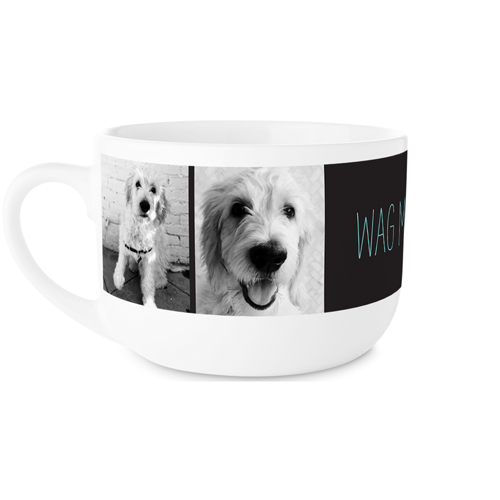 Pet Collage of Four Latte Mug, White,  , 25oz, Multicolor