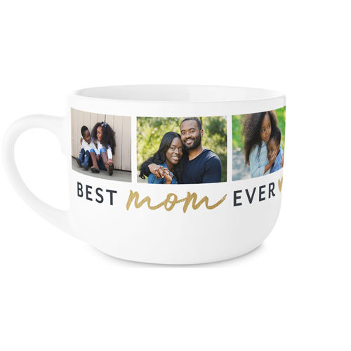 Best Bold Mom Latte Mug, White,  , 25oz, Gray