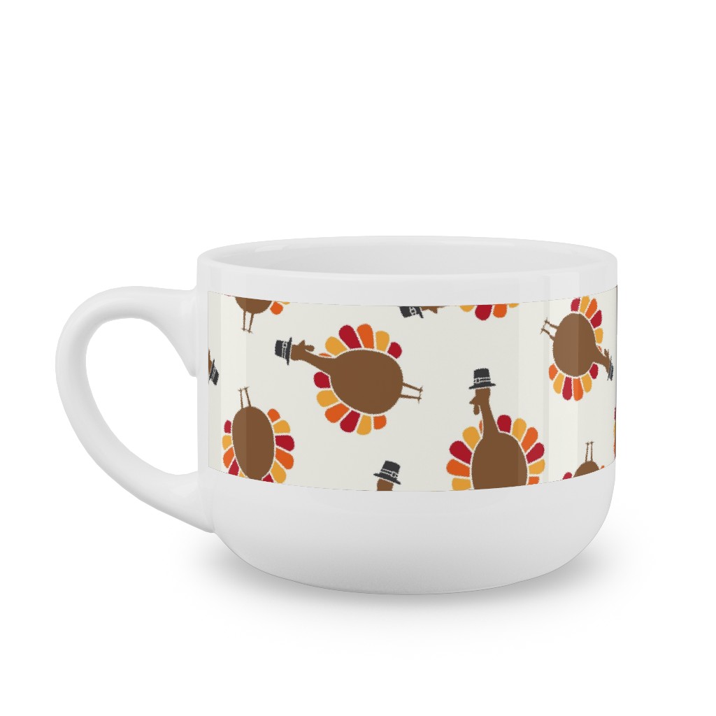 Turkey Toss - Cream Latte Mug, White, , 25oz, Brown, Brown