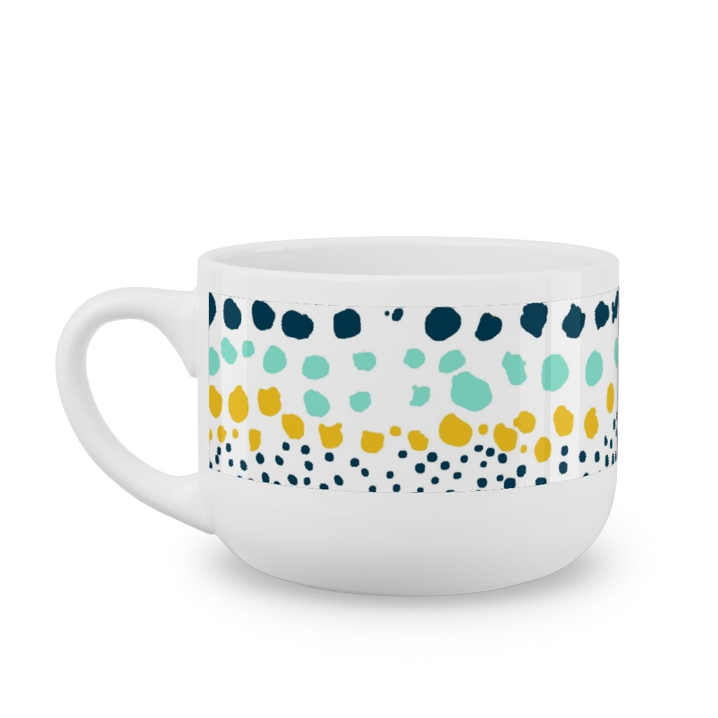 Little Textured Dots - Multi Latte Mug, White,  , 25oz, Multicolor