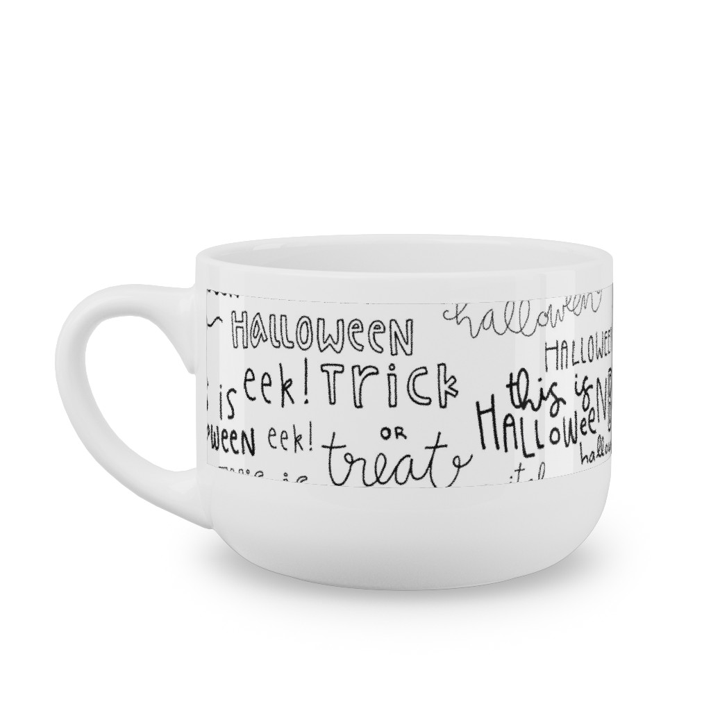 Halloween Words - White Latte Mug, White,  , 25oz, White