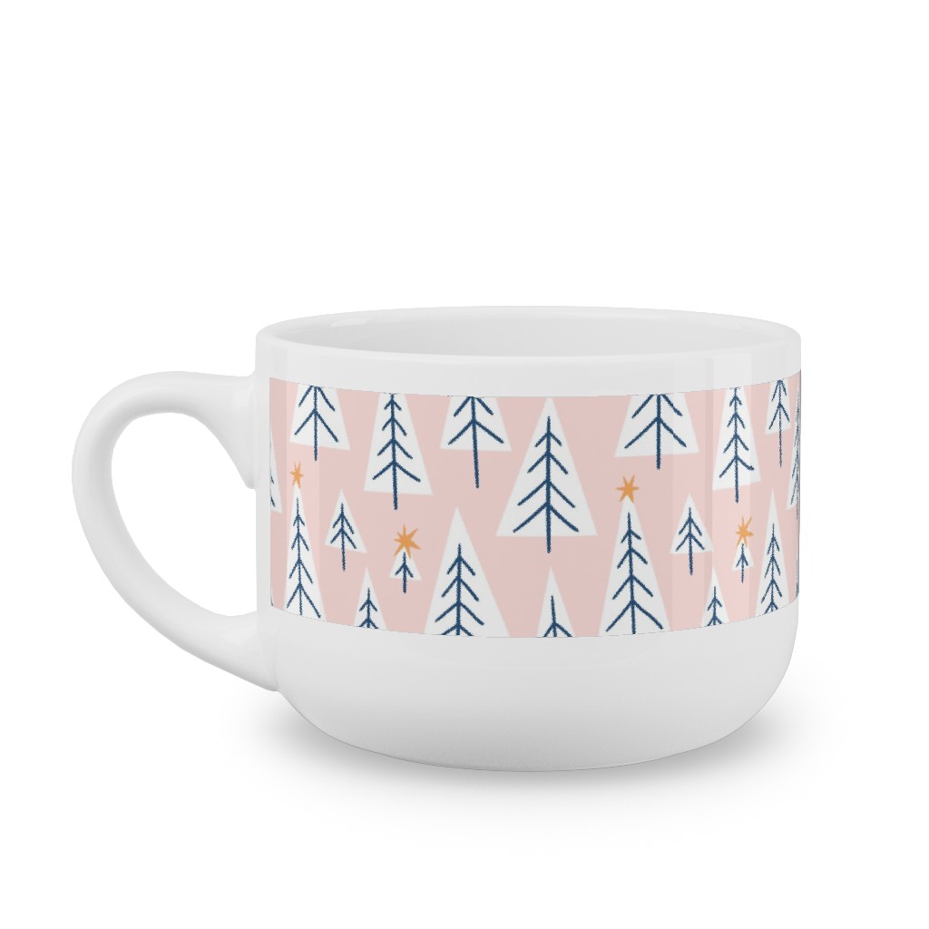 Christmas Forest - Pink Latte Mug, White,  , 25oz, Pink