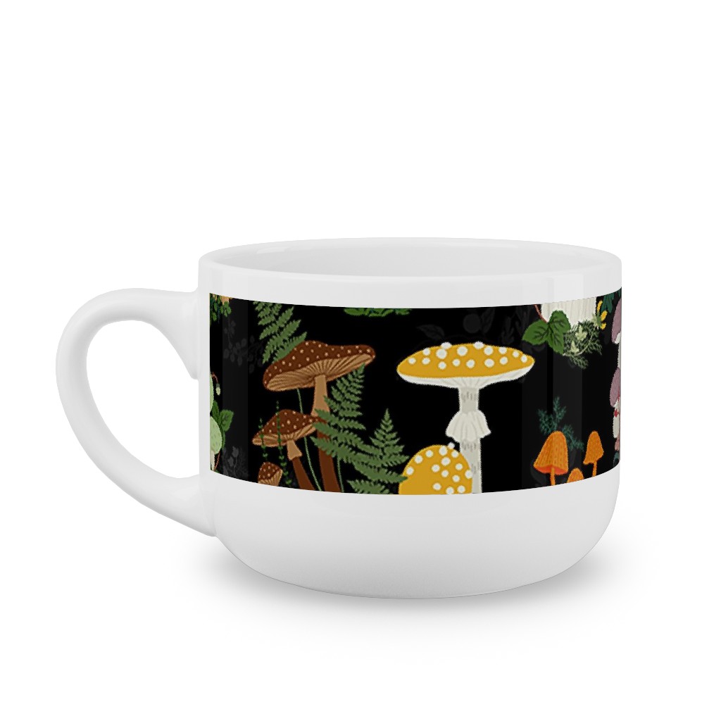 Mushroom Garden - Multi Latte Mug, White,  , 25oz, Multicolor