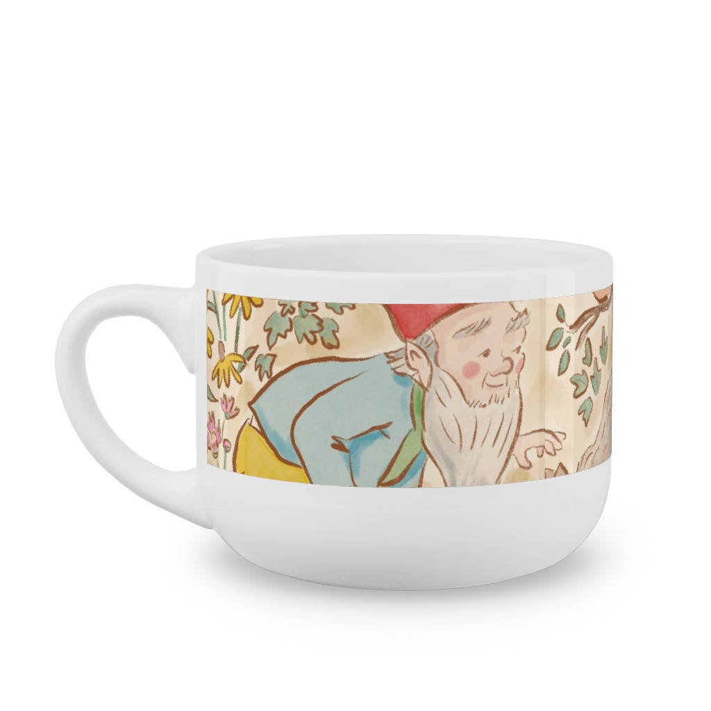 Woodland Gnomes - Multi Latte Mug, White,  , 25oz, Beige