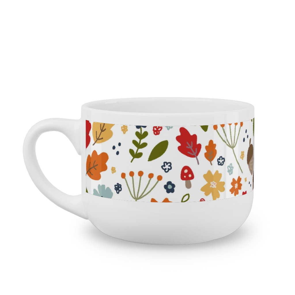 Woodland Floral - Multi Latte Mug, White,  , 25oz, Multicolor