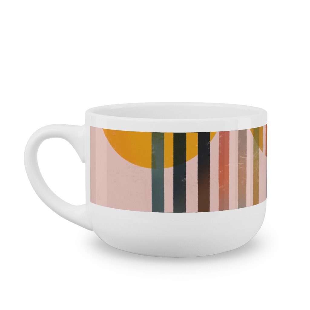 Abstract Cali Sunset - Multi Latte Mug, White,  , 25oz, Multicolor