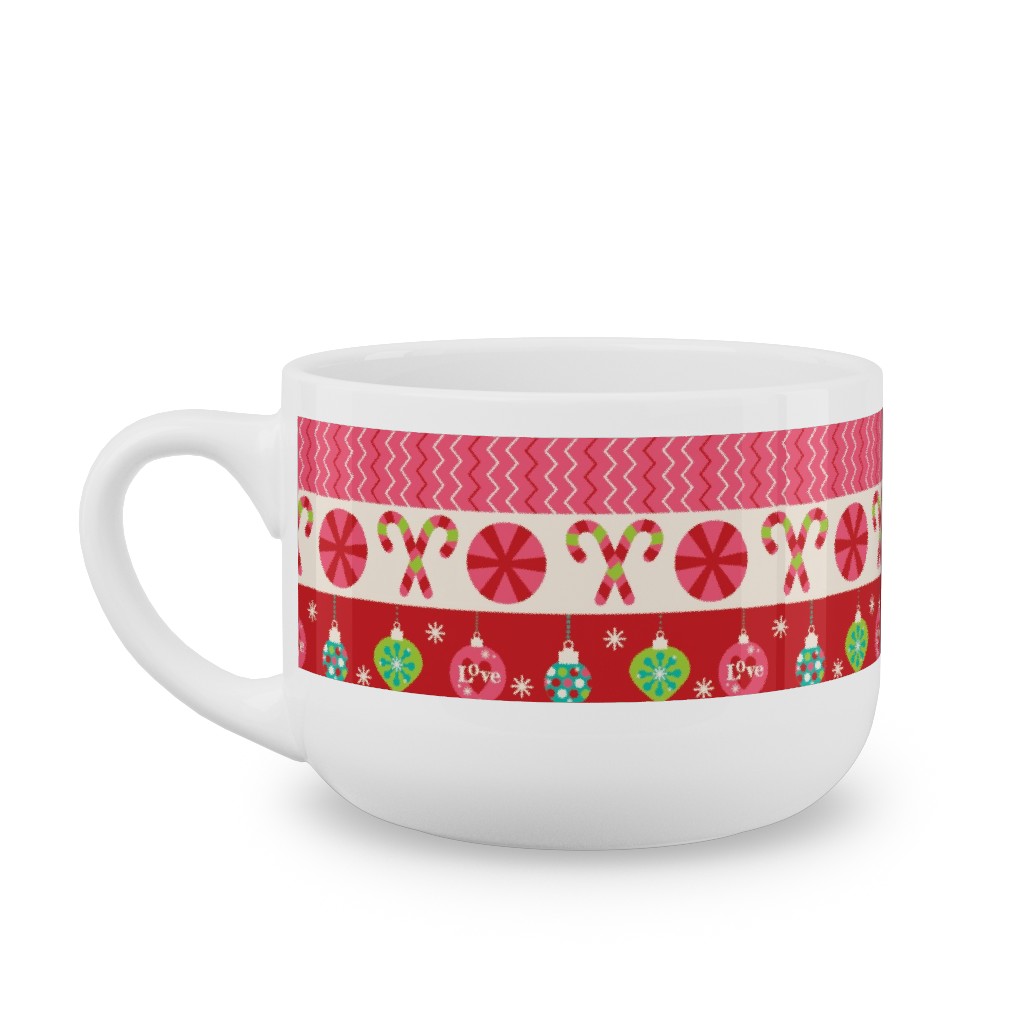 Washi Christmas Latte Mug, White,  , 25oz, Multicolor