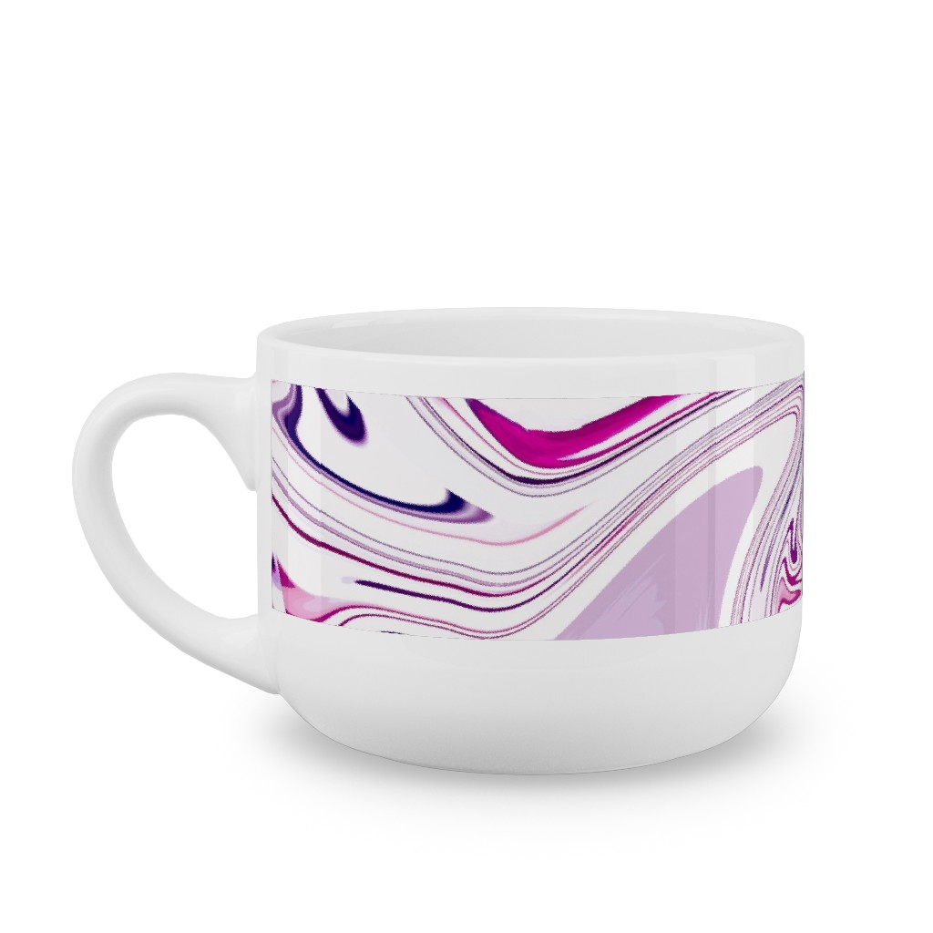 Marble - Mulberry Latte Mug, White,  , 25oz, Pink