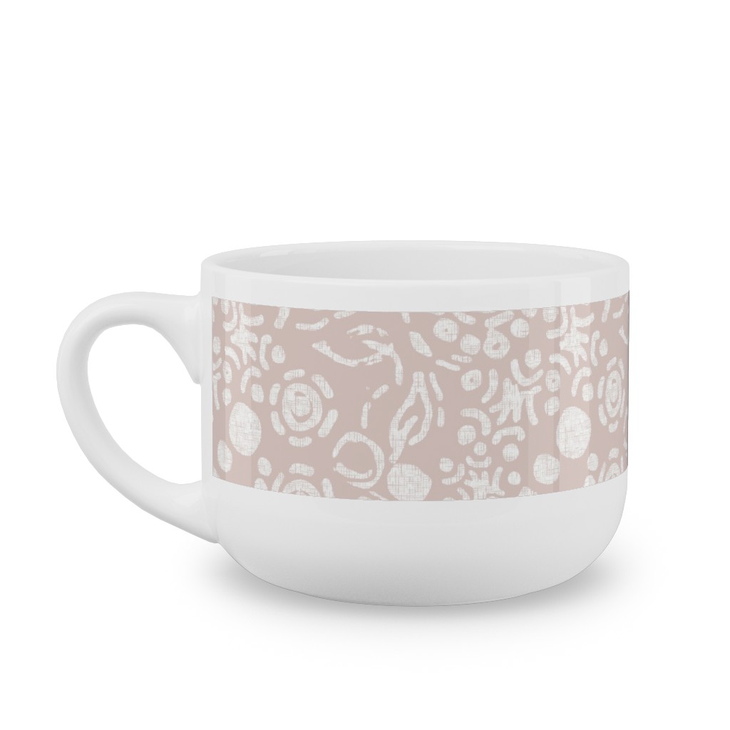 Laura in Rose Gardens Latte Mug, White,  , 25oz, Pink