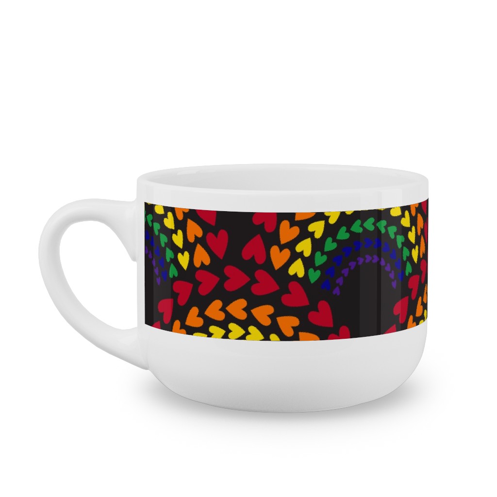 Rainbow Love Latte Mug, White, , 25oz, Multicolor, Red