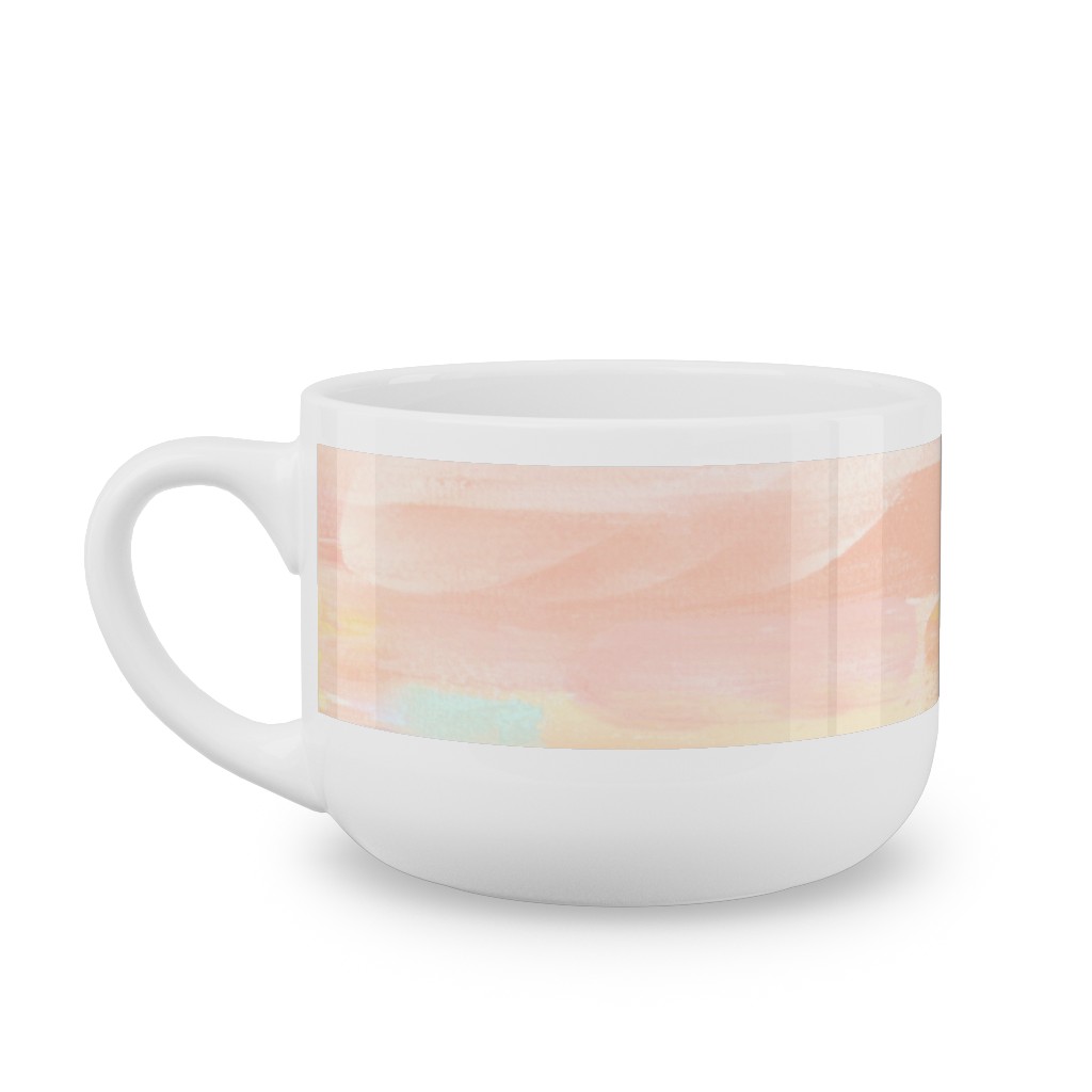 Paint Dabs - Peach Latte Mug, White,  , 25oz, Pink