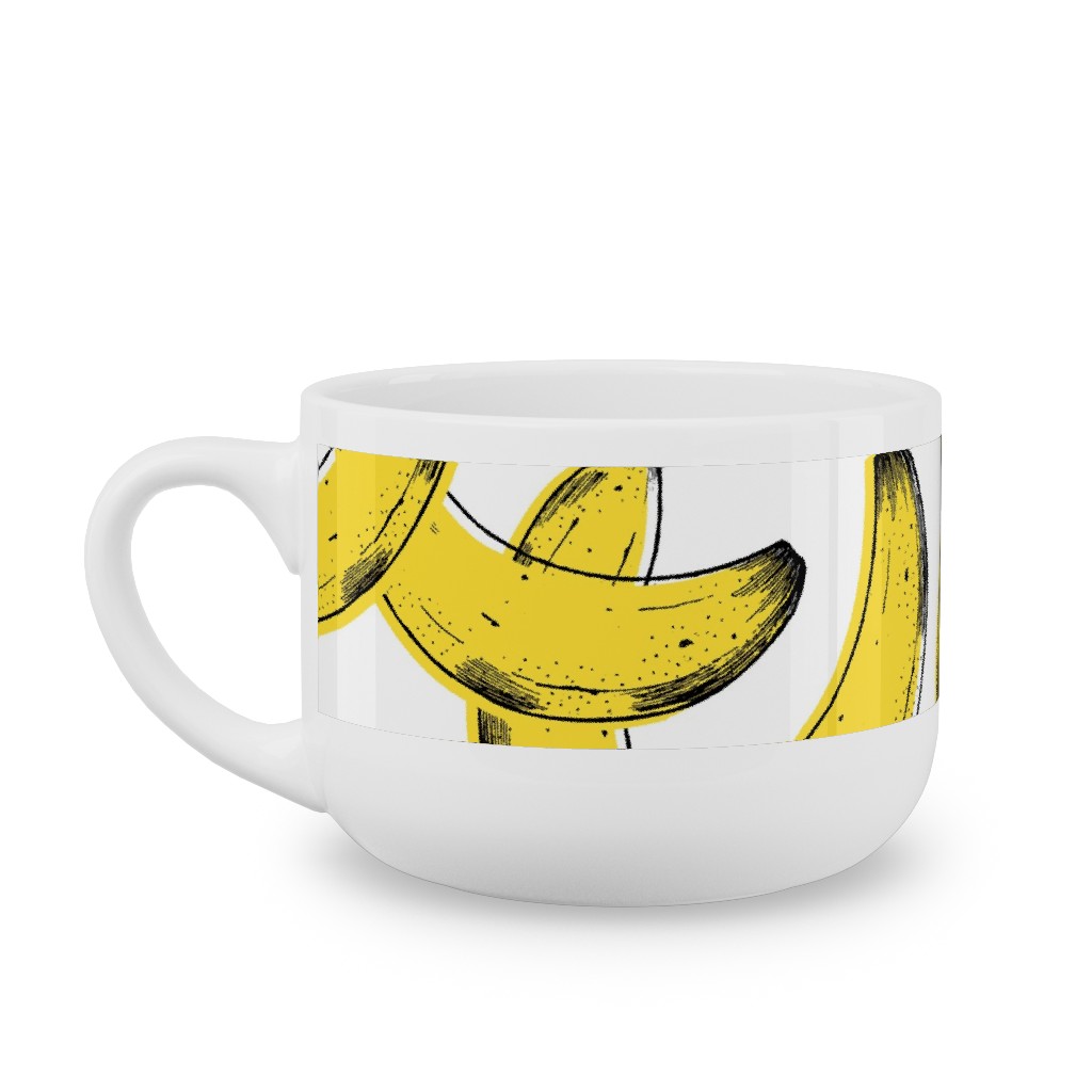 Banana Latte Mug, White,  , 25oz, Yellow