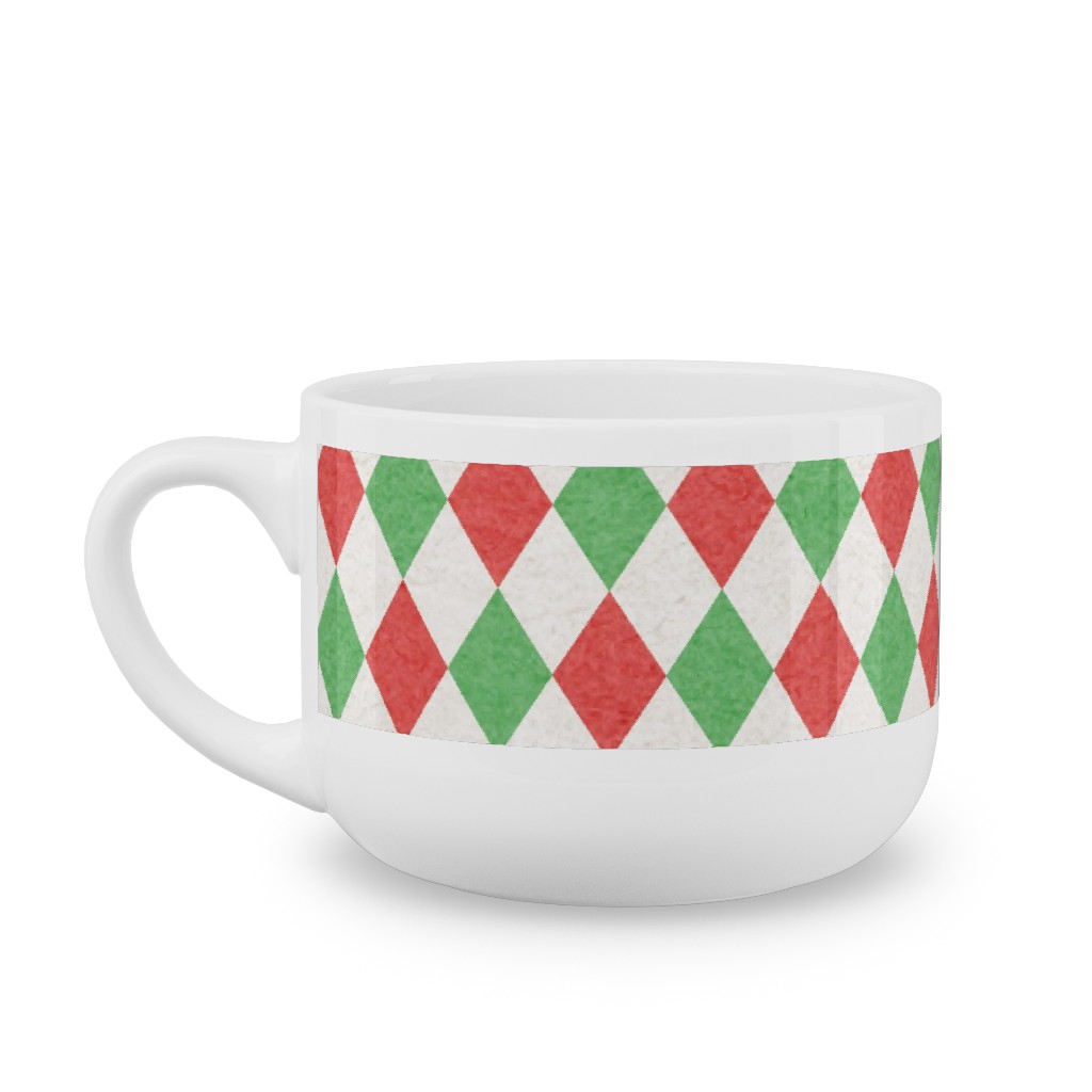 Christmas Diamonds Latte Mug, White,  , 25oz, Multicolor