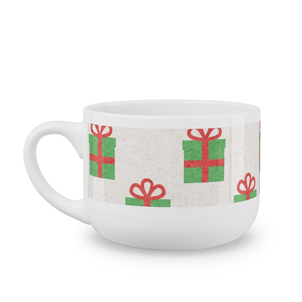 Christmas Presents Latte Mug, White,  , 25oz, Multicolor