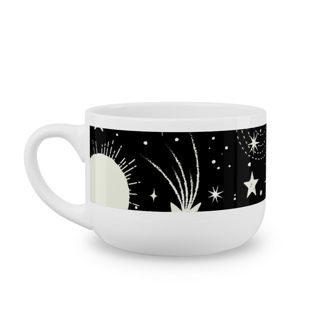 Solar System Latte Mug, White, , 25oz, Black, Shadow Box