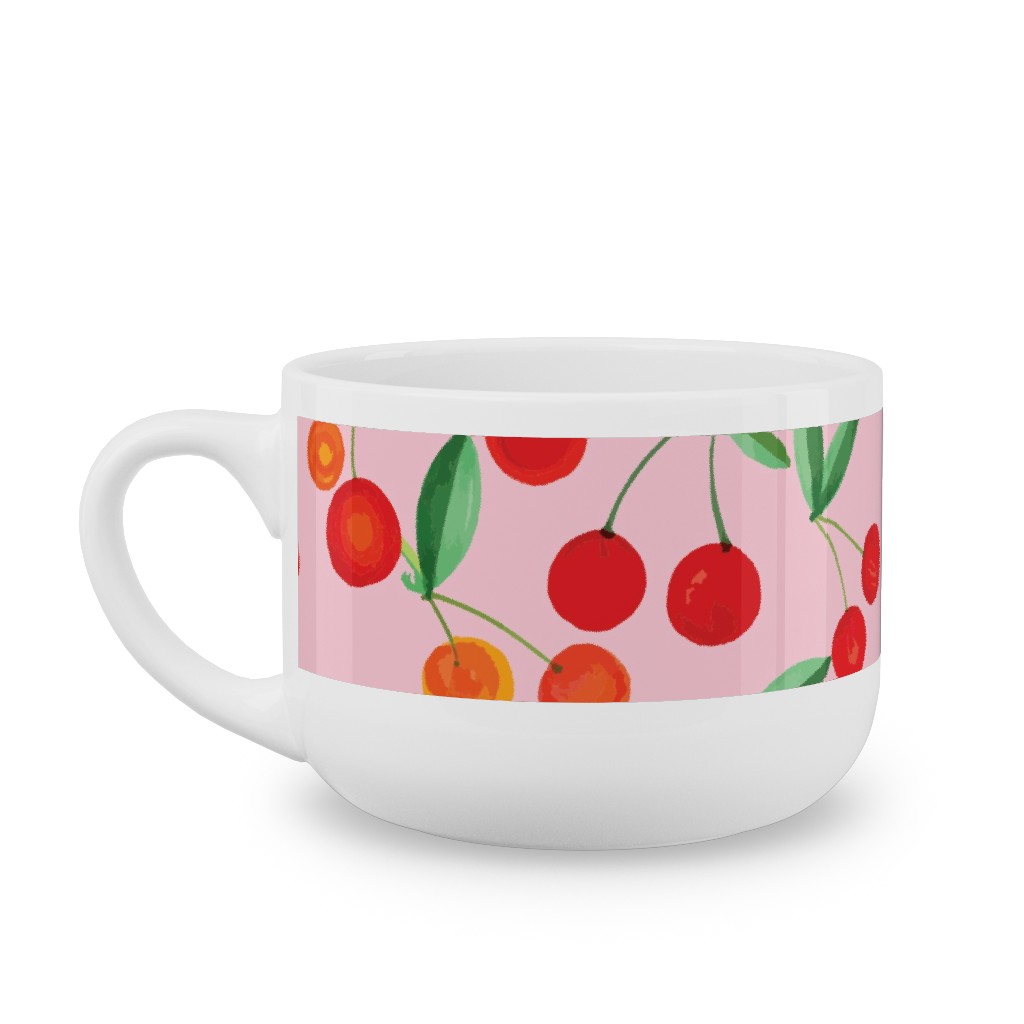 Cherry Farm Latte Mug, White,  , 25oz, Pink