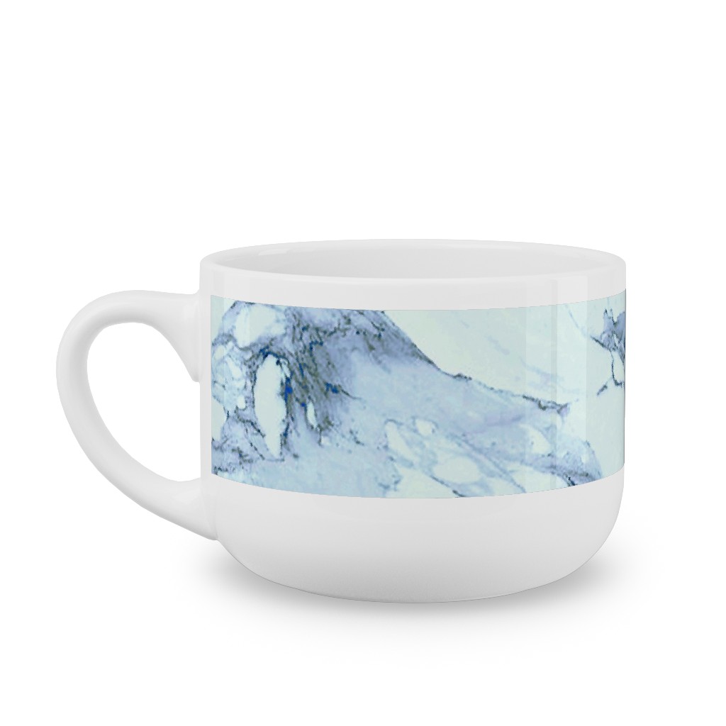 Marble - Blue Latte Mug, White,  , 25oz, Blue
