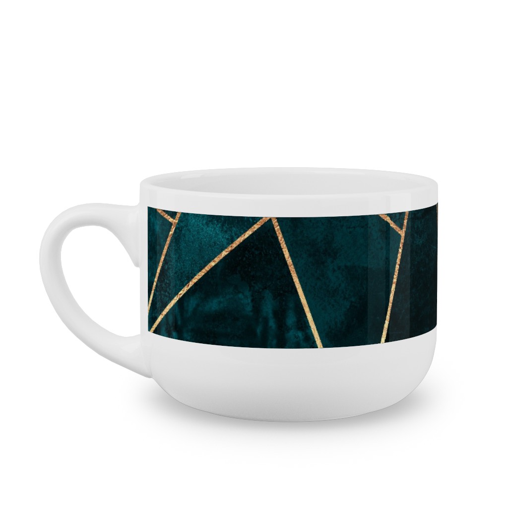 Stone - Deep Teal Latte Mug, White,  , 25oz, Green