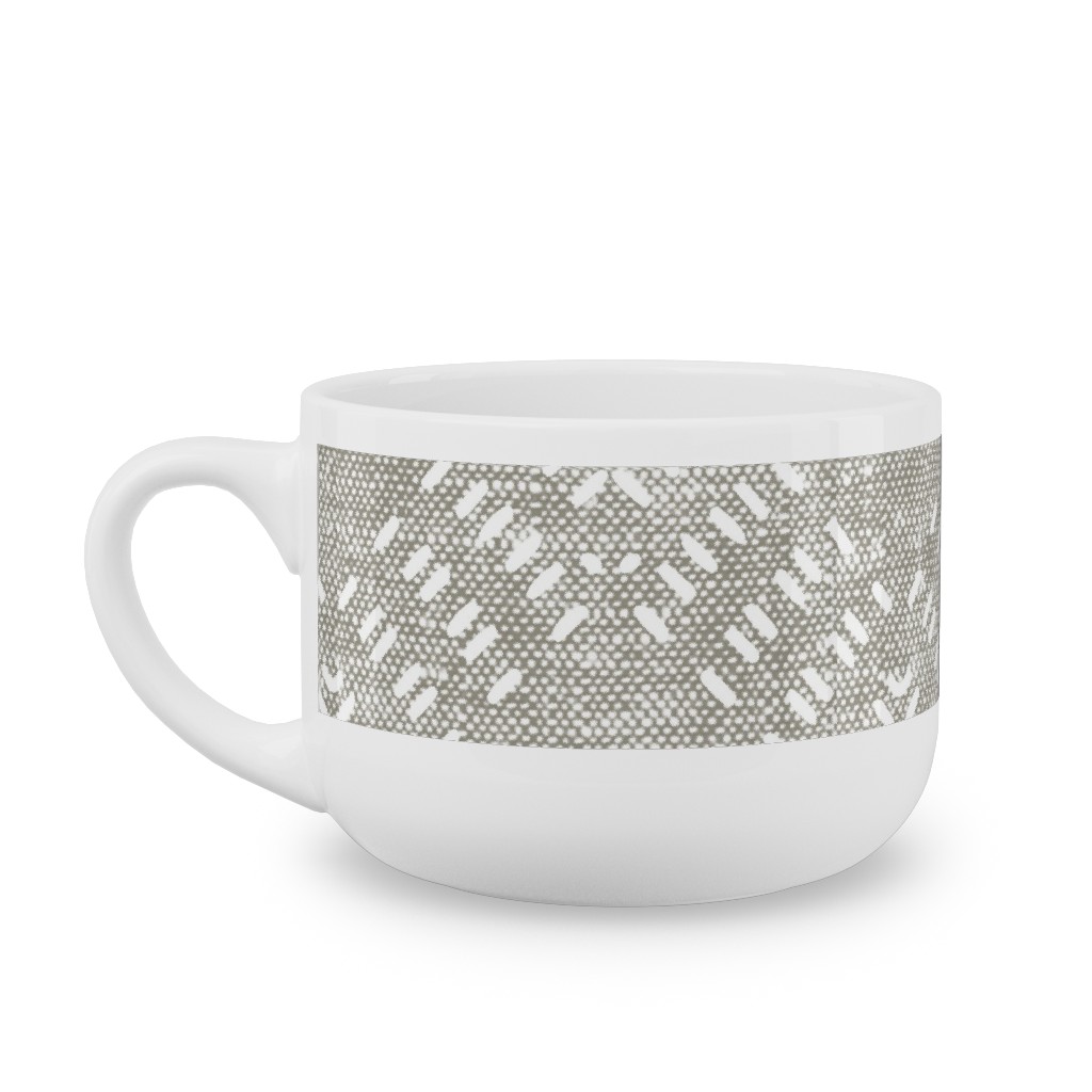 Modern Farmhouse Tile - Neutral Latte Mug, White,  , 25oz, Gray