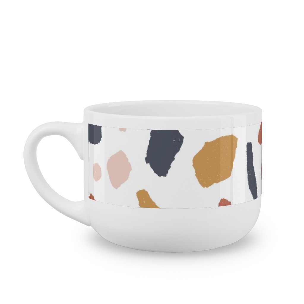 Terrazzo Tile - Neutral Latte Mug, White, , 25oz, Beige, Pearl