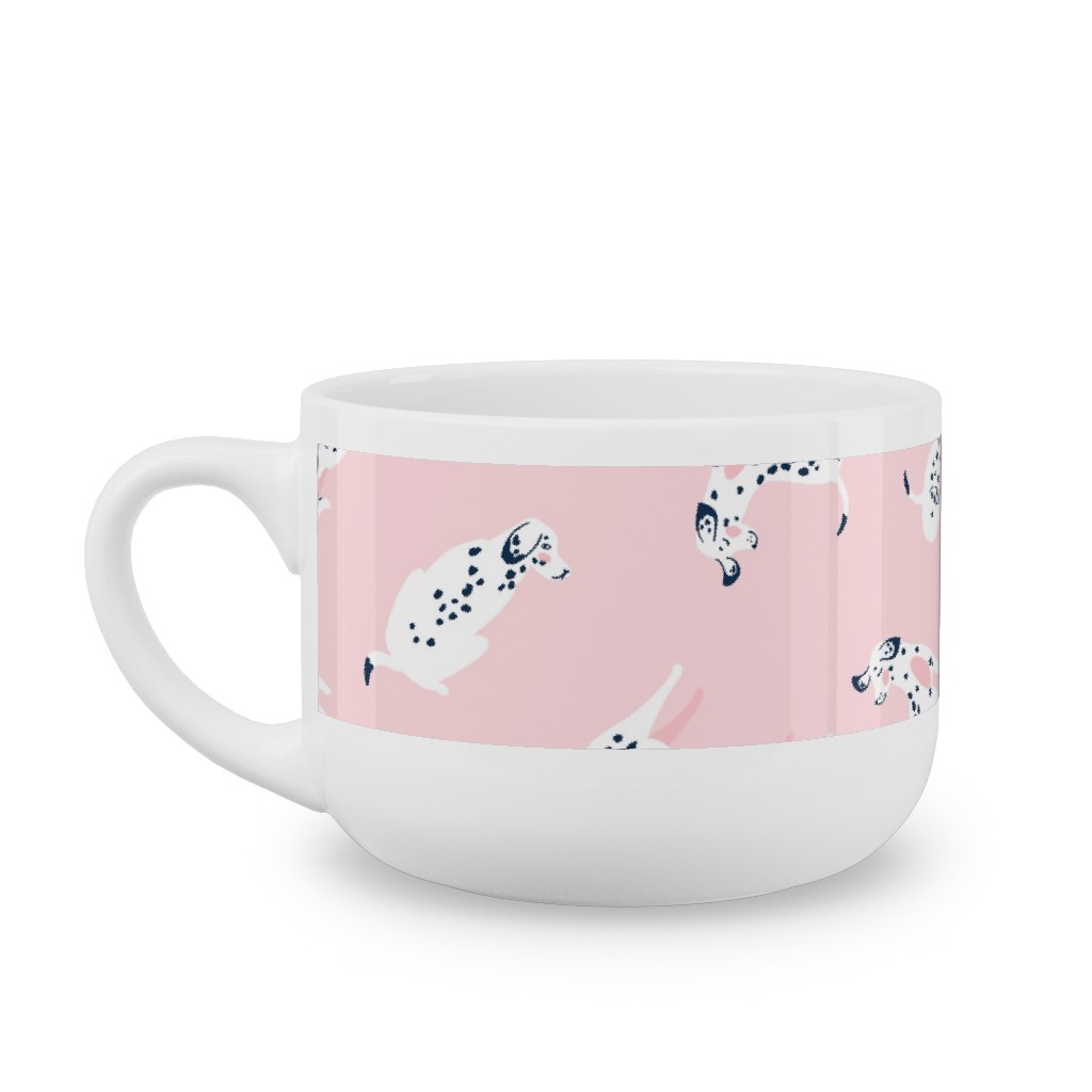 Funny Dalmatian - Pink Latte Mug, White,  , 25oz, Pink