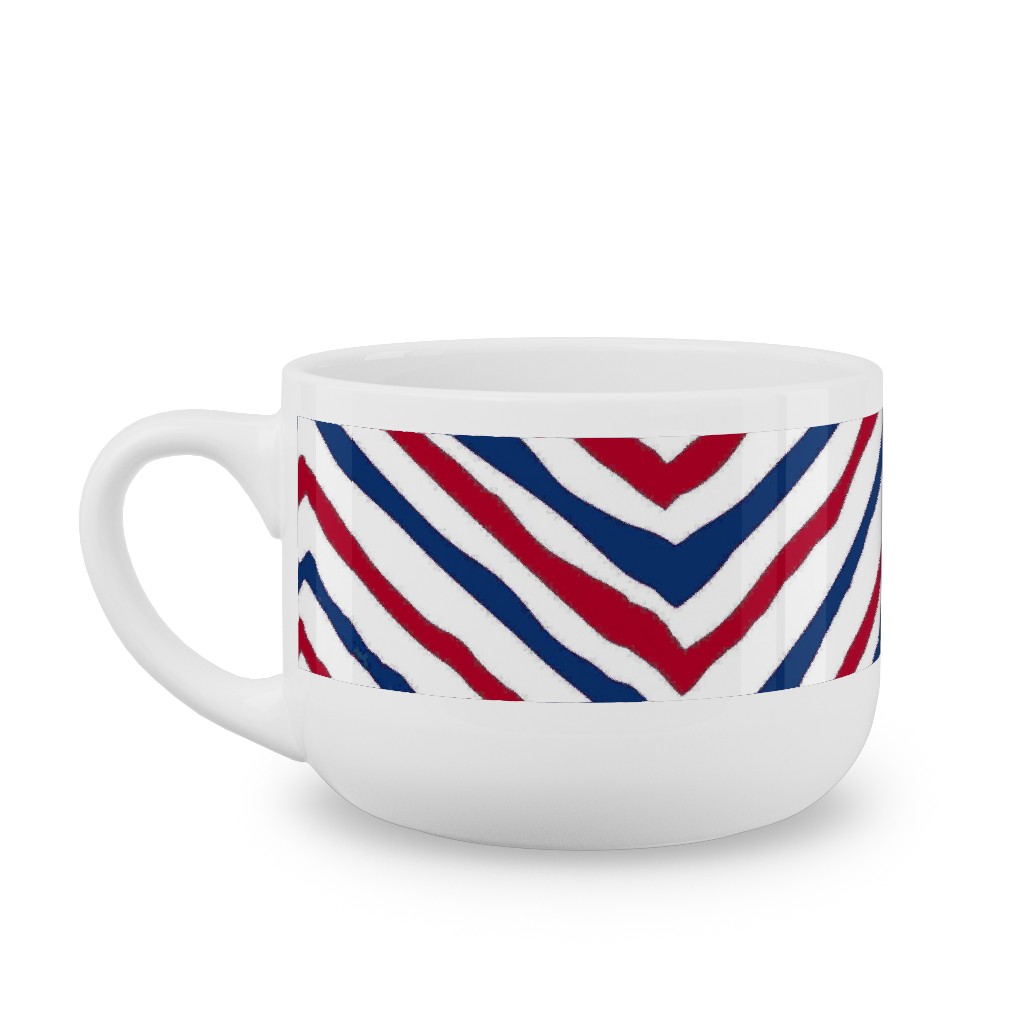 Patriots Chevron Zig Zag - Navy, Red Latte Mug, White,  , 25oz, Multicolor