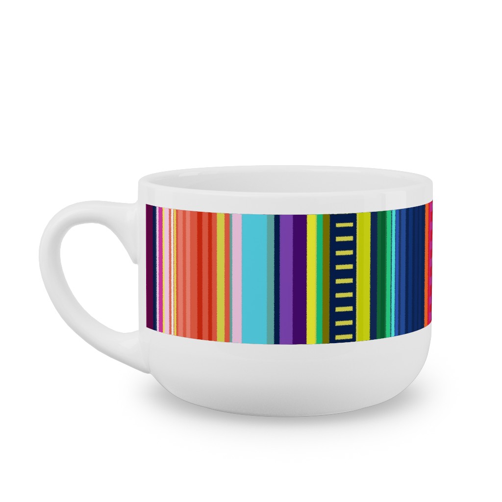 Mexican Serape - Multi Latte Mug, White,  , 25oz, Multicolor