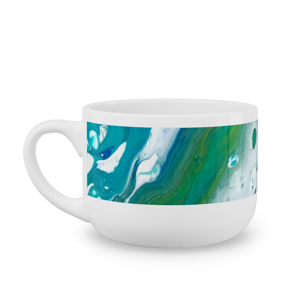 Acrylic Flow Latte Mug, White,  , 25oz, Green