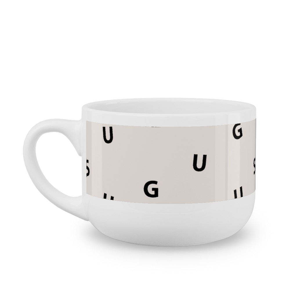Sweet Hugs Typography - Pale Nude Latte Mug, White,  , 25oz, Beige